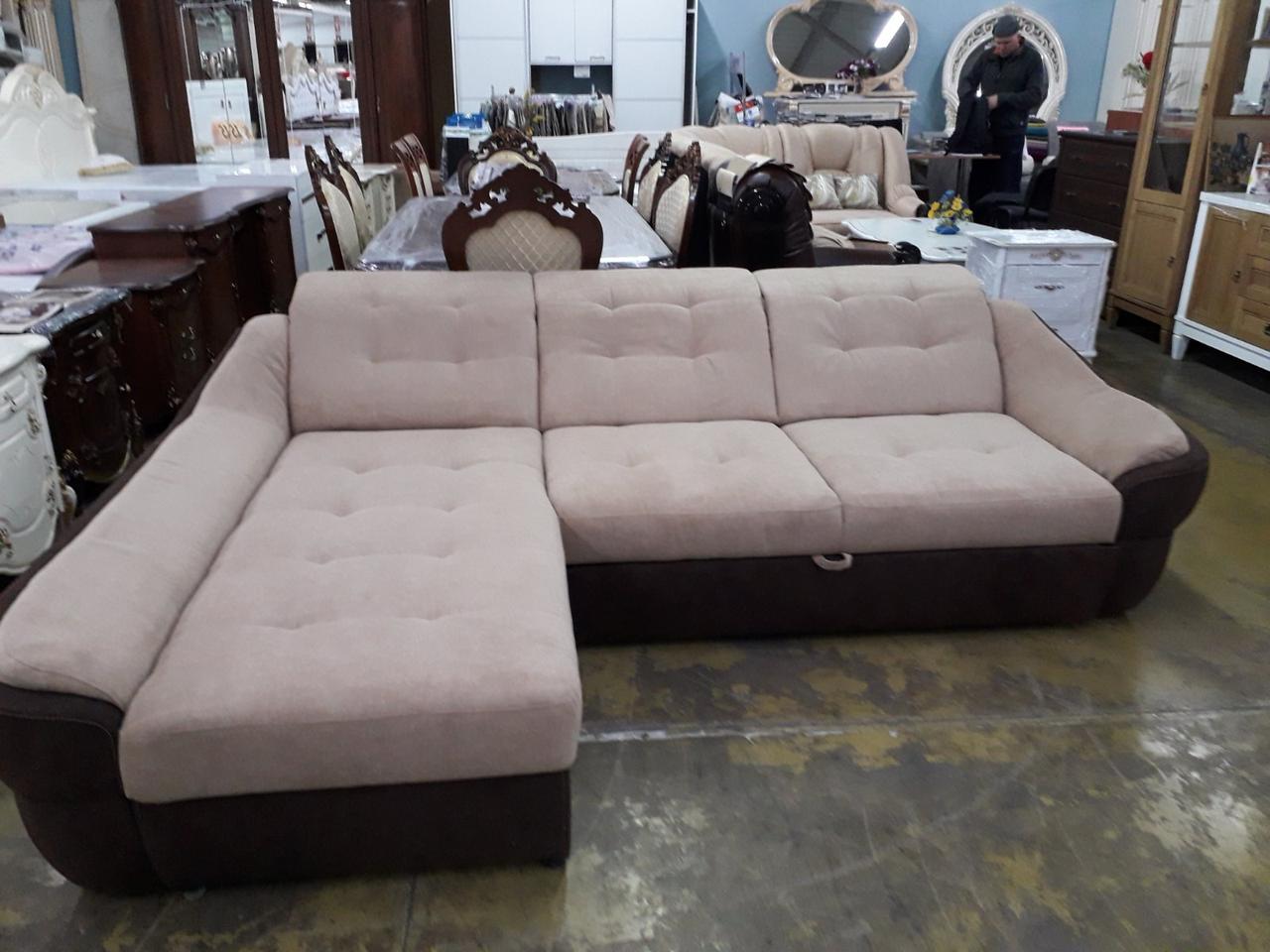 2481290387_divan-uglovoj-spejs.jpg Диван кутовий Спейс (Техас) АМ Віко беж-коричневий - Зображення 1